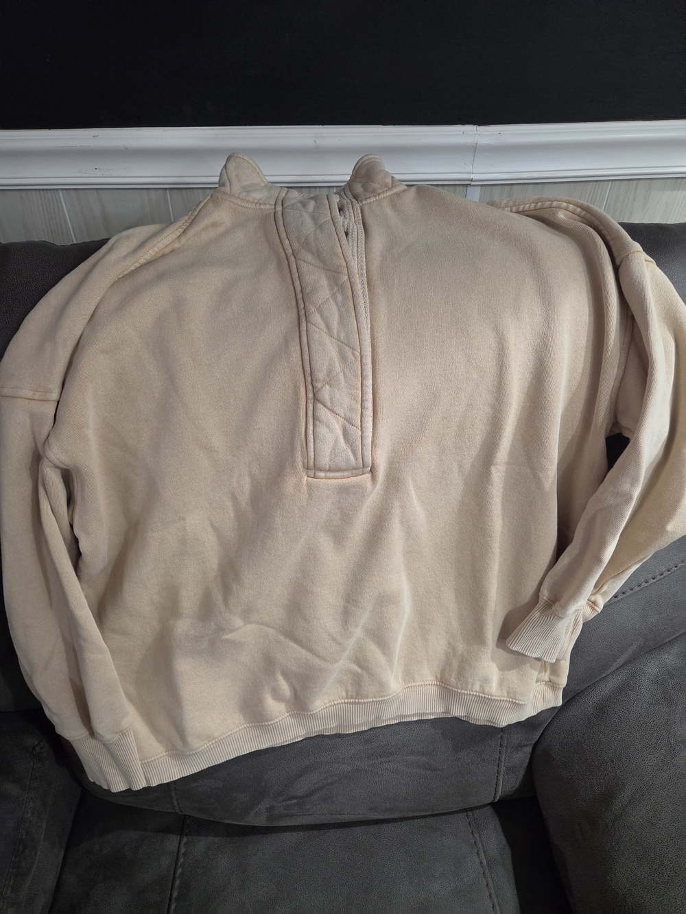 aerie  Light Cream Half-Zip Sweater